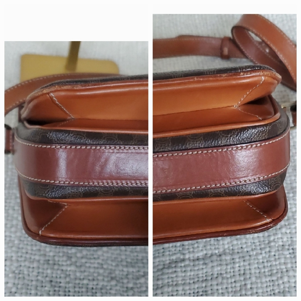 CELINE Brown Macadam Flap Crossbody Bag - Picture 16 of 17